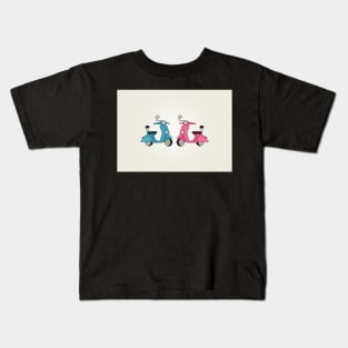 Blue and Pink Scooters Kids T-Shirt